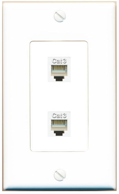 2 PHONE Wall Plate [White]