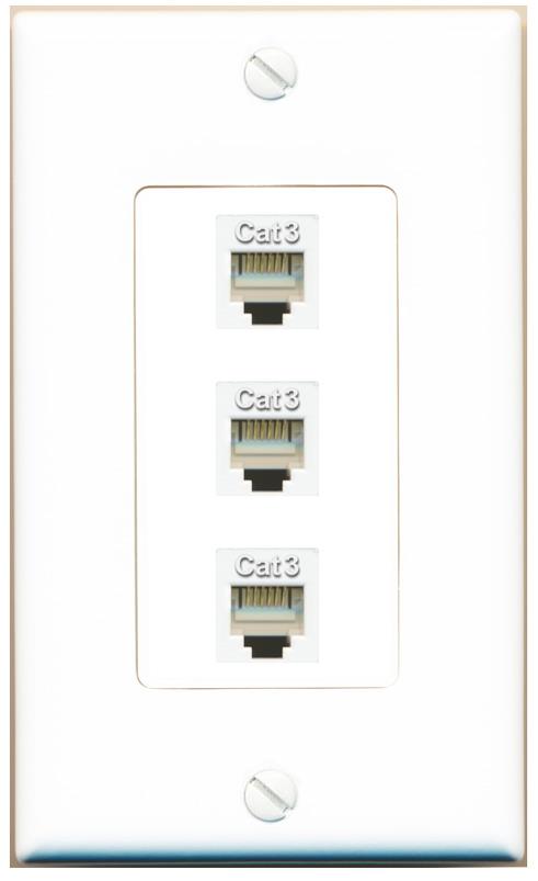 3 PHONE Wall Plate [White]