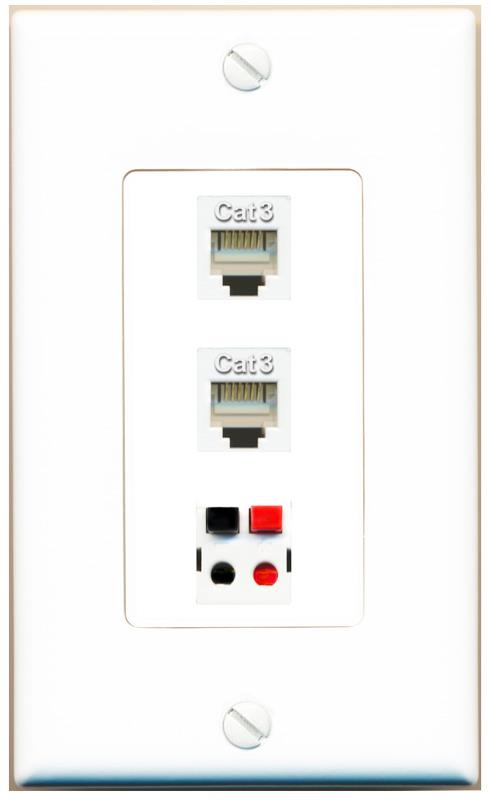 2 PHONE SPEAKER Wall Plate [White]