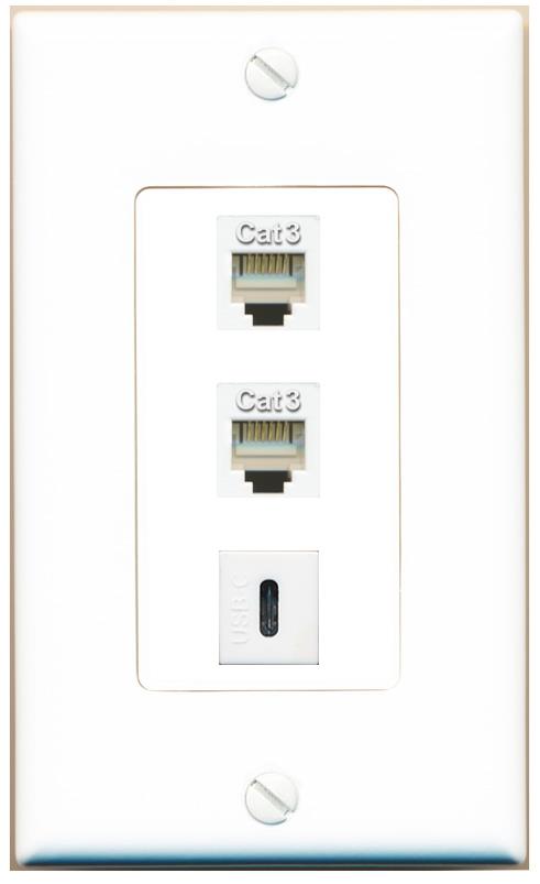2 PHONE USBC Wall Plate [White]