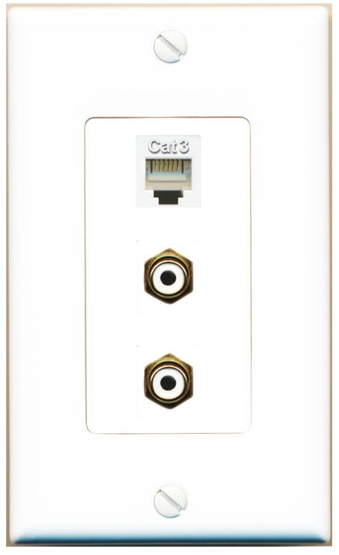 PHONE 2 RCA-WHITE Wall Plate [White]