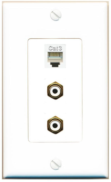 PHONE 2 RCA-WHITE Wall Plate [White]