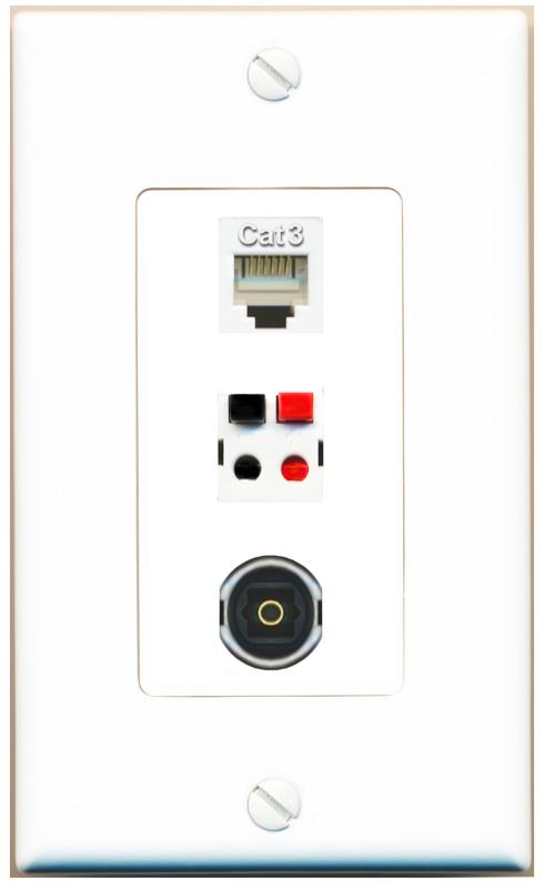 PHONE SPEAKER TOSLINK Wall Plate [White]