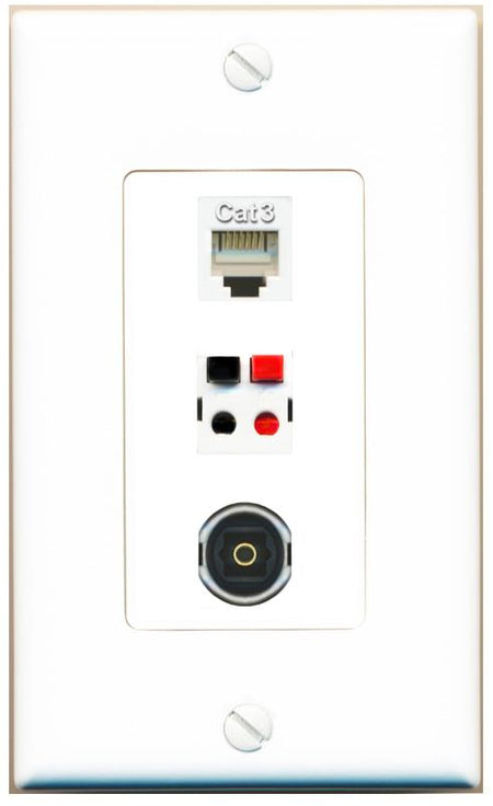 PHONE SPEAKER TOSLINK Wall Plate [White]