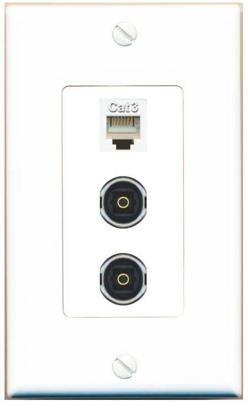 PHONE 2 TOSLINK Wall Plate [White]
