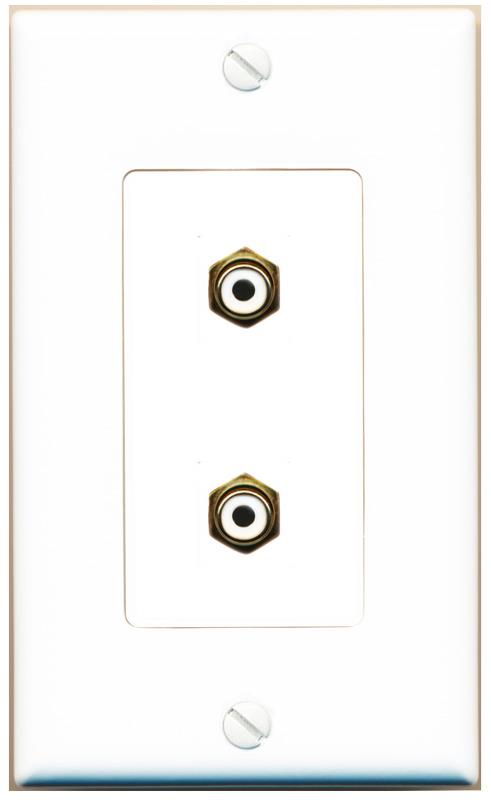 2 RCA-WHITE Wall Plate [White]