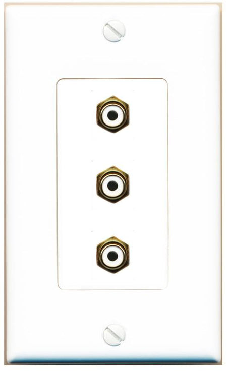 3 RCA-WHITE Wall Plate [White]