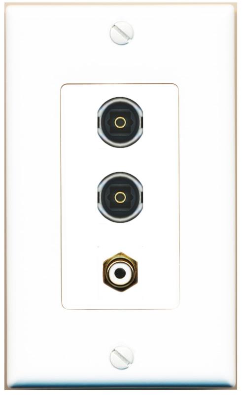 RCA-WHITE 2 TOSLINK Wall Plate [White]
