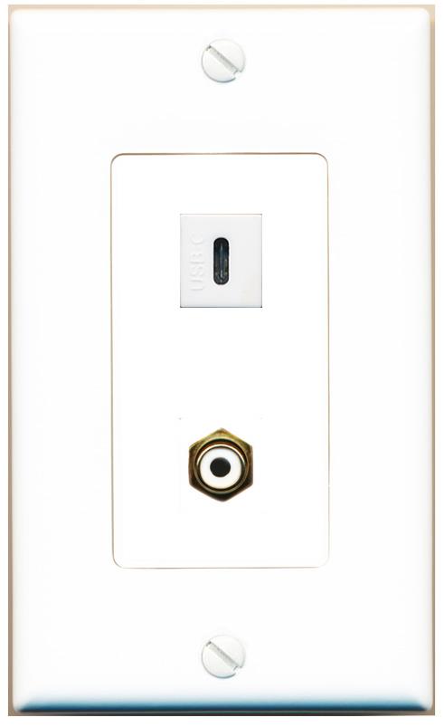 RCA-WHITE USBC Wall Plate [White]