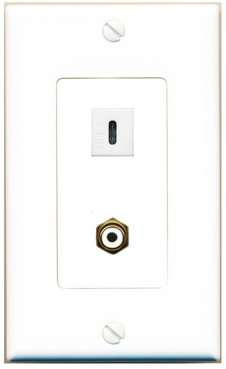 RCA-WHITE USBC Wall Plate [White]