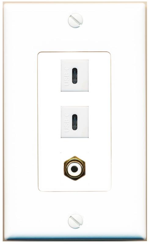 RCA-WHITE 2 USBC Wall Plate [White]