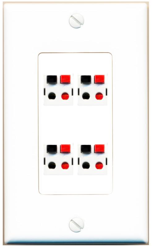 RiteAV 4 SPEAKER Wall Plate [White]