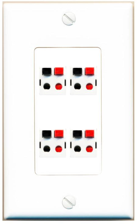 RiteAV 4 SPEAKER Wall Plate [White]