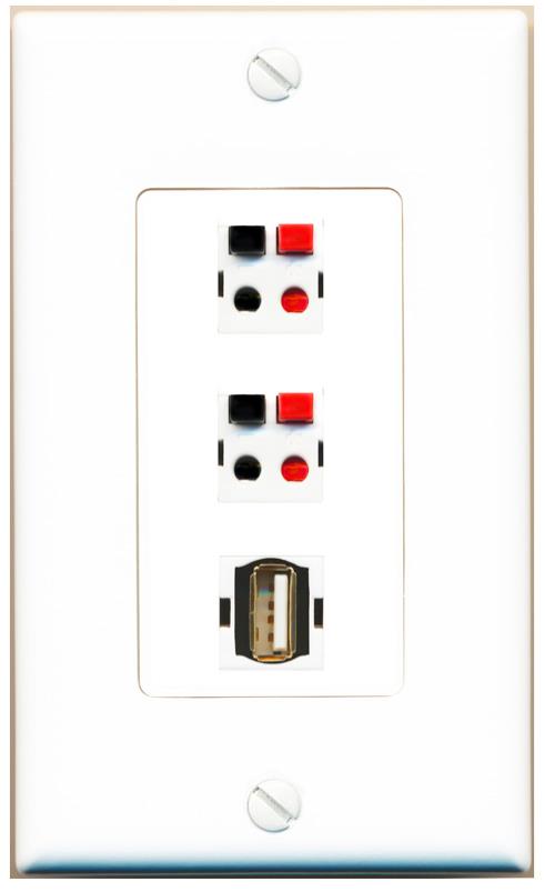 2 SPEAKER USB2 Wall Plate [White]