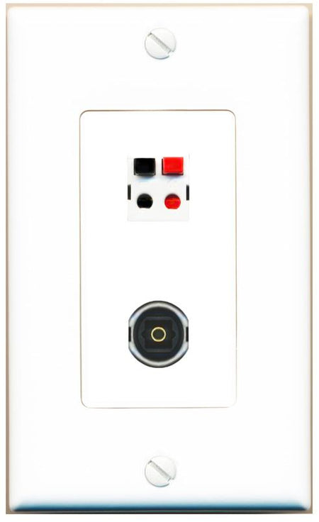 SPEAKER TOSLINK Wall Plate [White]