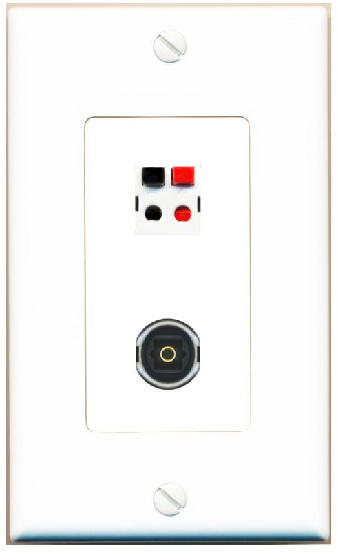 SPEAKER TOSLINK Wall Plate [White]