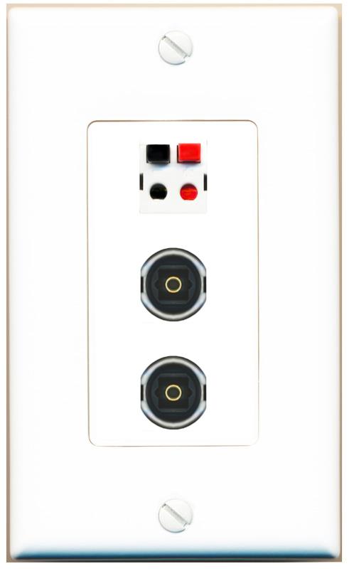 SPEAKER 2 TOSLINK Wall Plate [White]