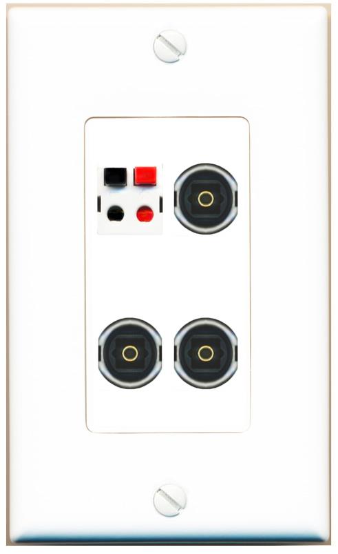 RiteAV SPEAKER 3 TOSLINK Wall Plate [White]