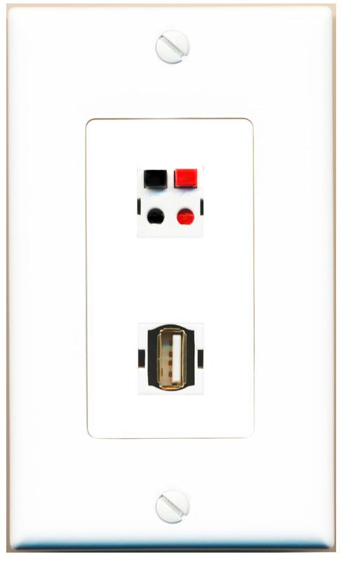 SPEAKER USB2 Wall Plate [White]