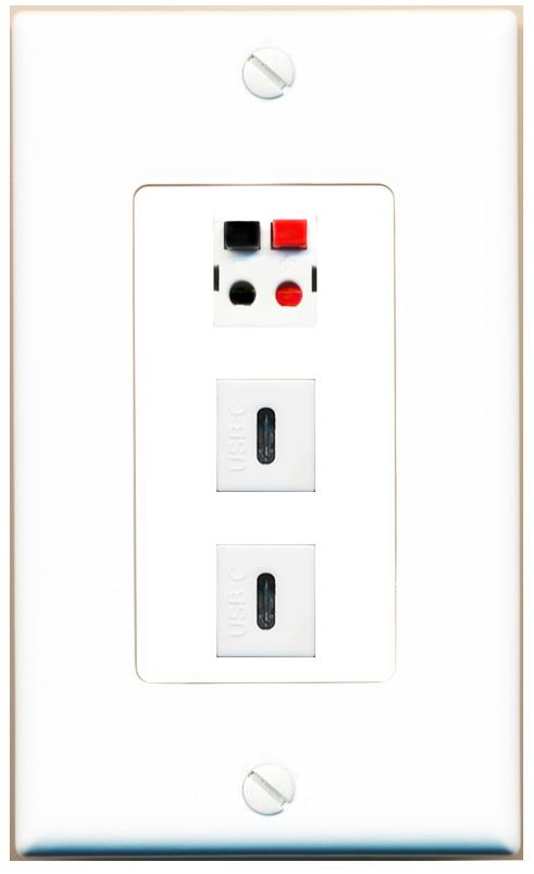 SPEAKER 2 USBC Wall Plate [White]