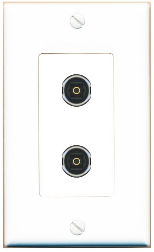 2 TOSLINK Wall Plate [White]