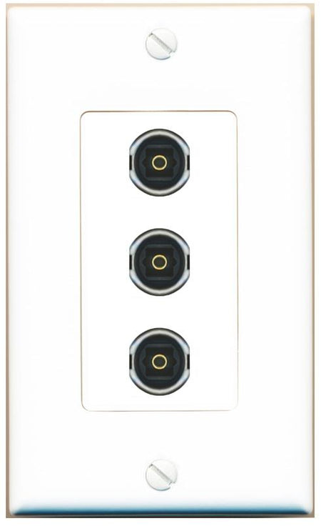 3 TOSLINK Wall Plate [White]