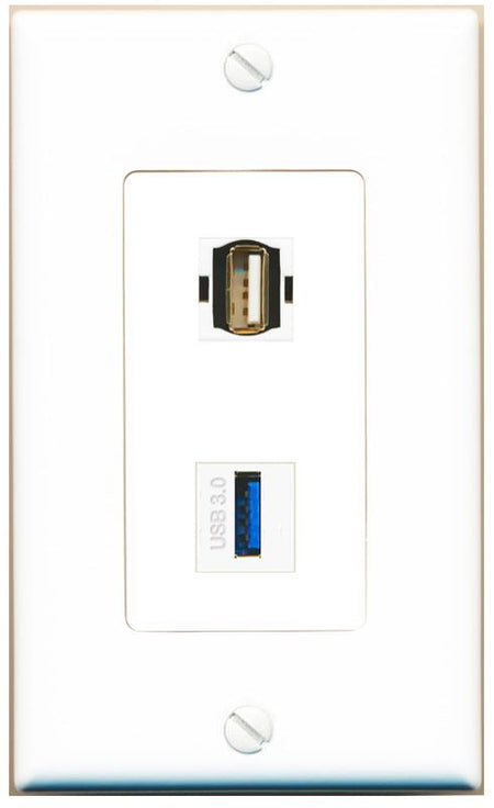 USB-3 USB2 Wall Plate [White]
