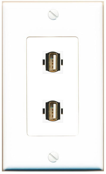 2 USB2 Wall Plate [White]