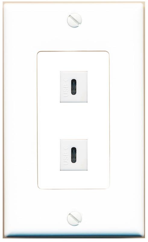 2 USBC Wall Plate [White]