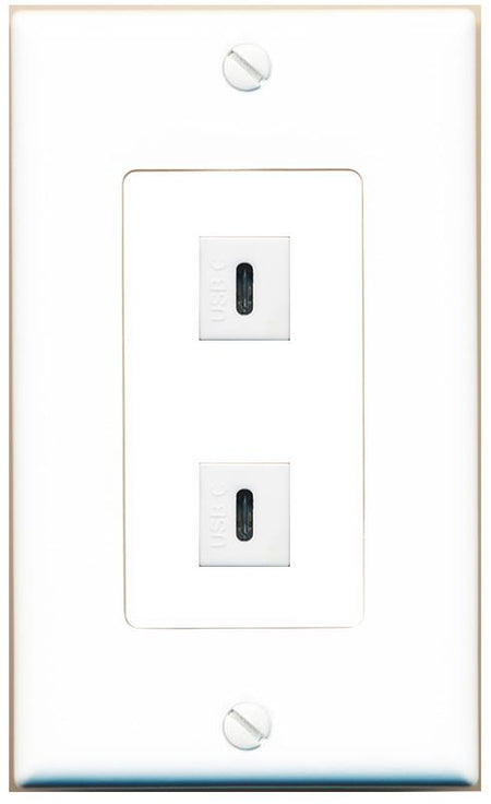 2 USBC Wall Plate [White]