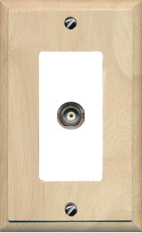 RiteAV -BNC Wall Plate [Wood/White]