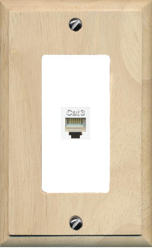 RiteAV -PHONE Wall Plate [Wood/White]