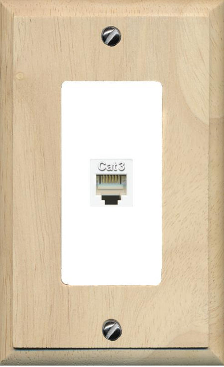 RiteAV -PHONE Wall Plate [Wood/White]