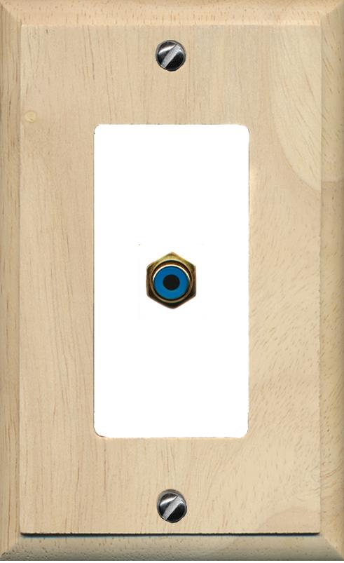 RiteAV -RCA-BLUE Wall Plate [Wood/White]