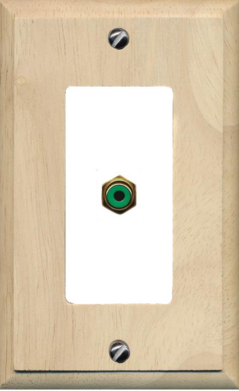 RiteAV -RCA-GREEN Wall Plate [Wood/White]