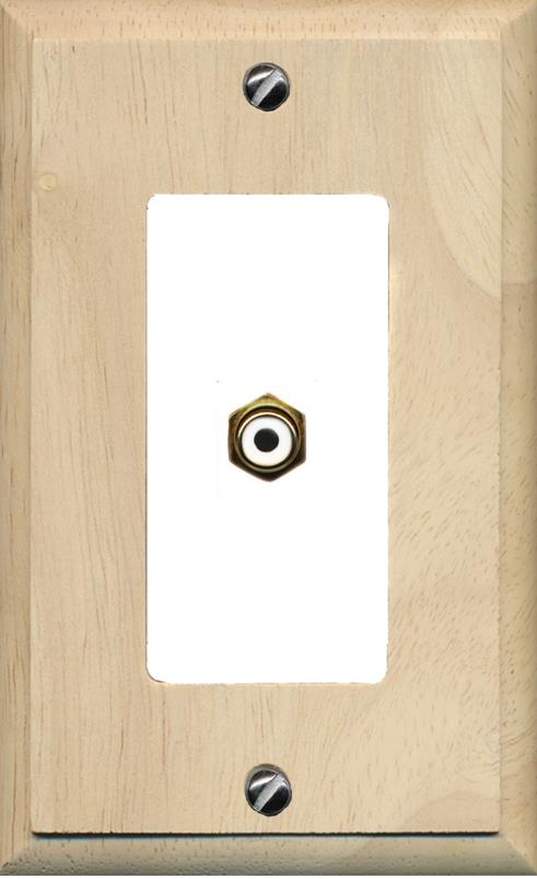 RiteAV -RCA-Wood/White Wall Plate [Wood/White]