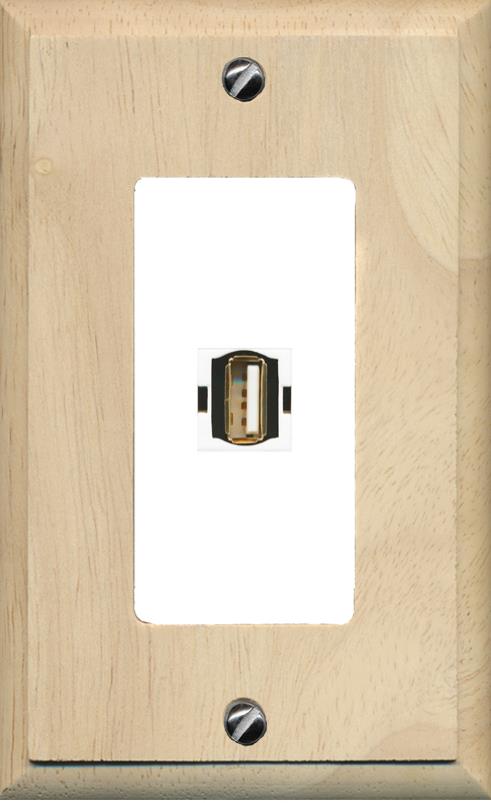 RiteAV -USB2 Wall Plate [Wood/White]