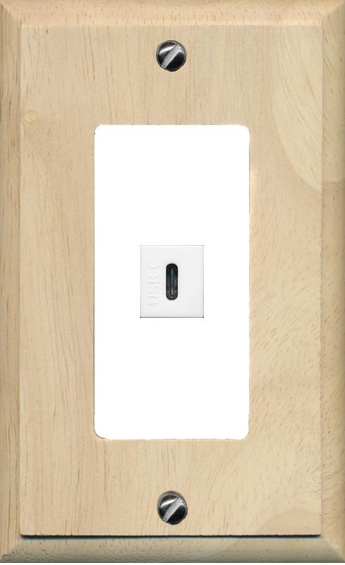 RiteAV -USBC Wall Plate [Wood/White]