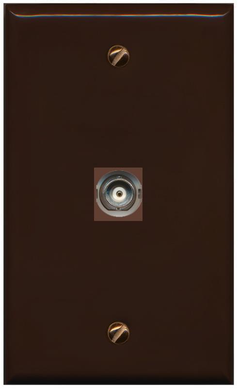 RiteAV -BNC Wall Plate Flat/Solid [Brown]