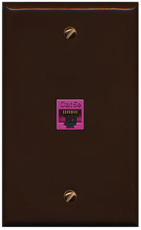 RiteAV -CAT5E-PINK Wall Plate Flat/Solid [Brown]