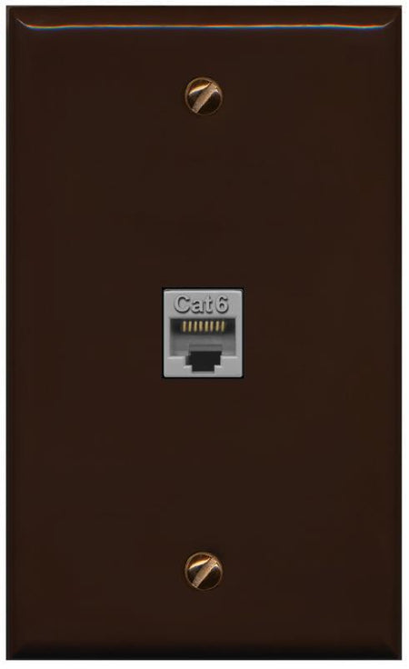 RiteAV -CAT6-GRAY Wall Plate Flat/Solid [Brown]