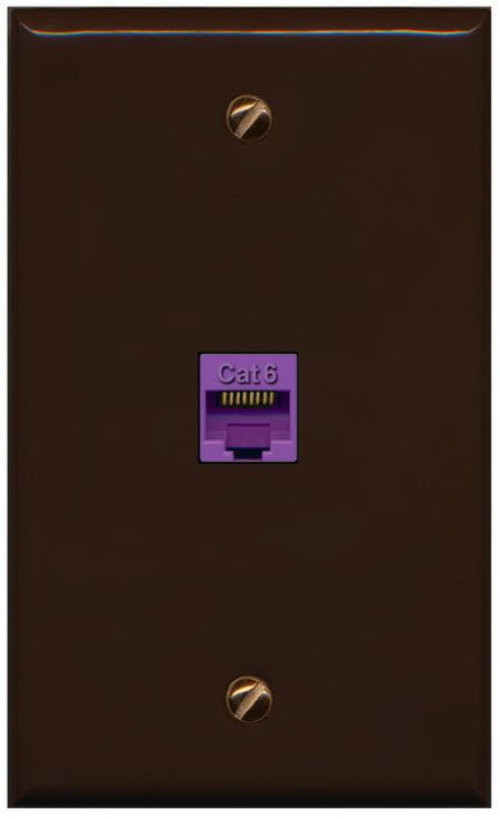 RiteAV -CAT6-PURPLE Wall Plate Flat/Solid [Brown]