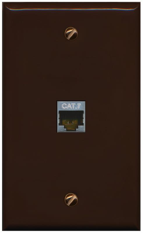 RiteAV -CAT7 Wall Plate Flat/Solid [Brown]