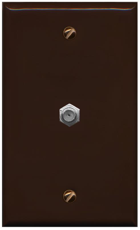 RiteAV -COAX Wall Plate Flat/Solid [Brown]