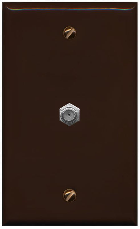 RiteAV -COAX Wall Plate Flat/Solid [Brown]