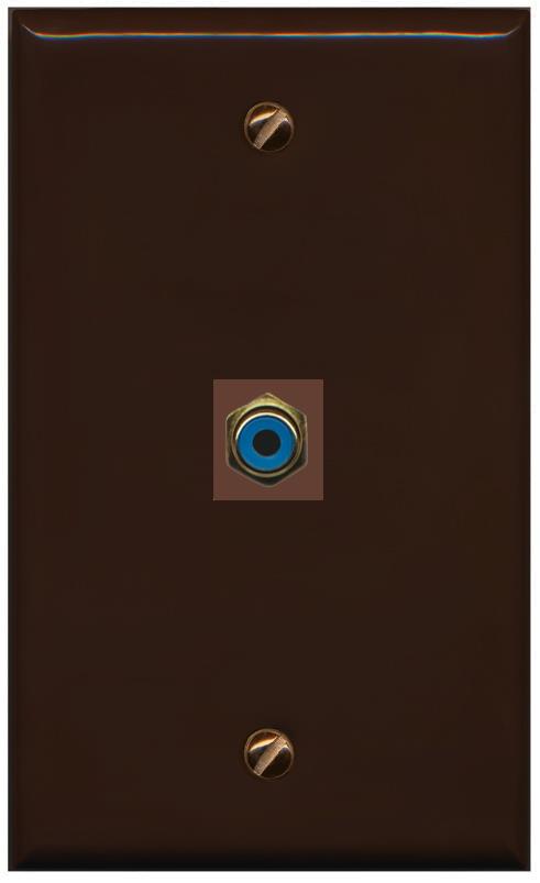 RiteAV -RCA-BLUE Wall Plate Flat/Solid [Brown]