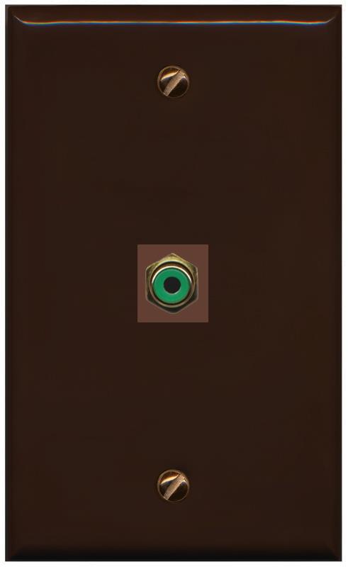 RiteAV -RCA-GREEN Wall Plate Flat/Solid [Brown]