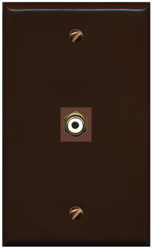 RiteAV -RCA-WHITE Wall Plate Flat/Solid [Brown]