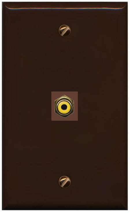 RiteAV -RCA-YELLOW Wall Plate Flat/Solid [Brown]