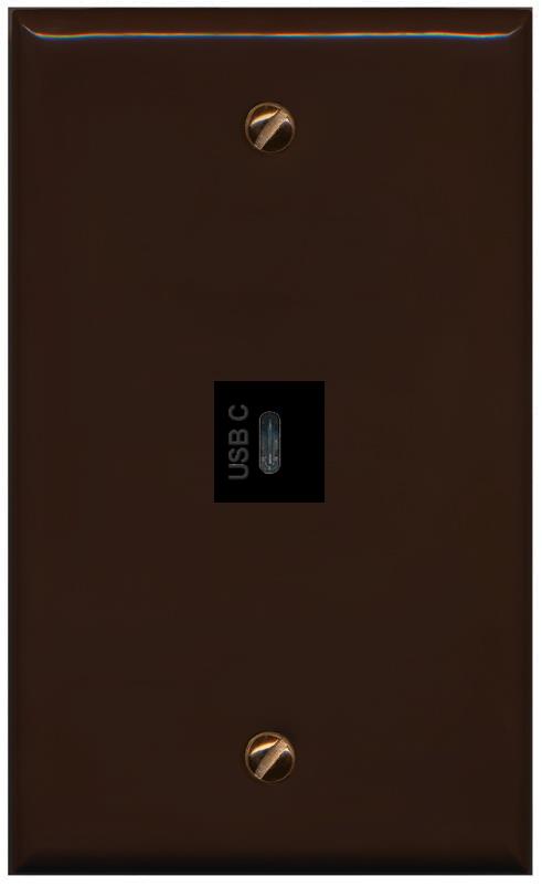 RiteAV -USBC Wall Plate Flat/Solid [Brown]